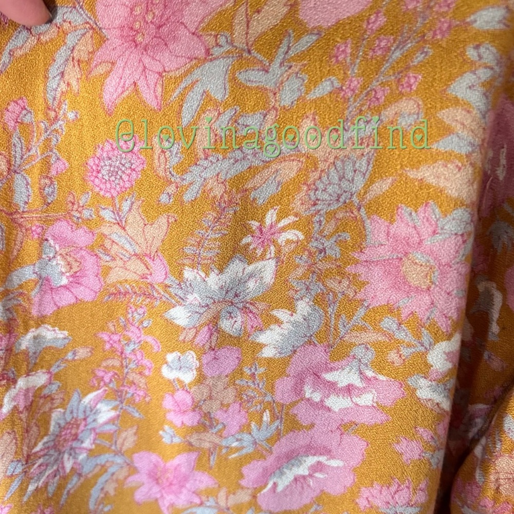 O’Neill Orange Floral Long Sleeve Kimono/ Coverup EUC sz OSFM - Picture 7 of 12